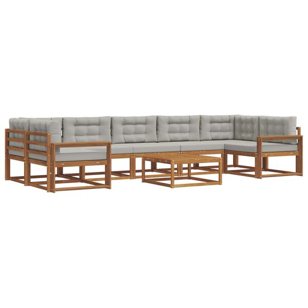 vidaXL Ensemble de canap&eacute;s d'ext&eacute;rieur 8 pcs Gris Naturel et Clair