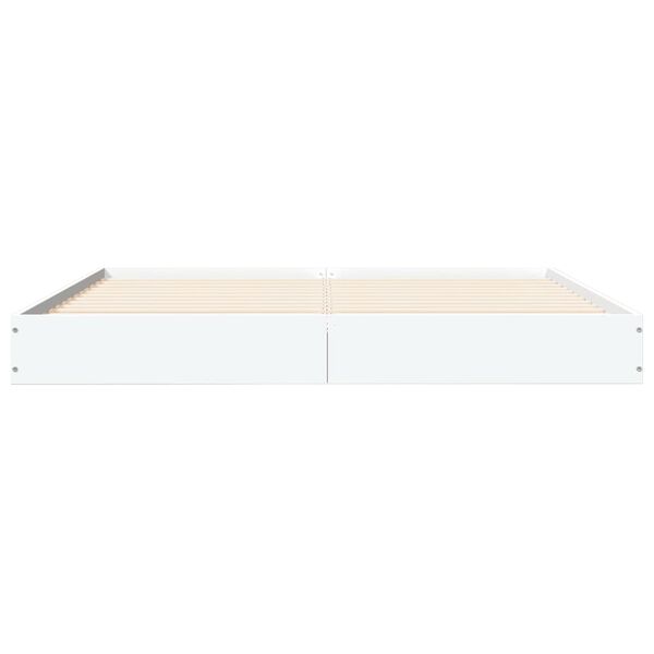vidaXL Cadre de lit sans matelas blanc 150x200 cm bois d'ingénierie