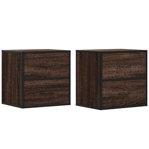 vidaXL Tables de chevet murales 2 pcs ch&ecirc;ne marron 40x31x39,5 cm