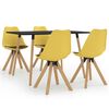 vidaXL Ensemble de salle &agrave; manger 5 pcs Jaune et noir