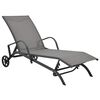 vidaXL Chaise longue Acier et textil&egrave;ne
