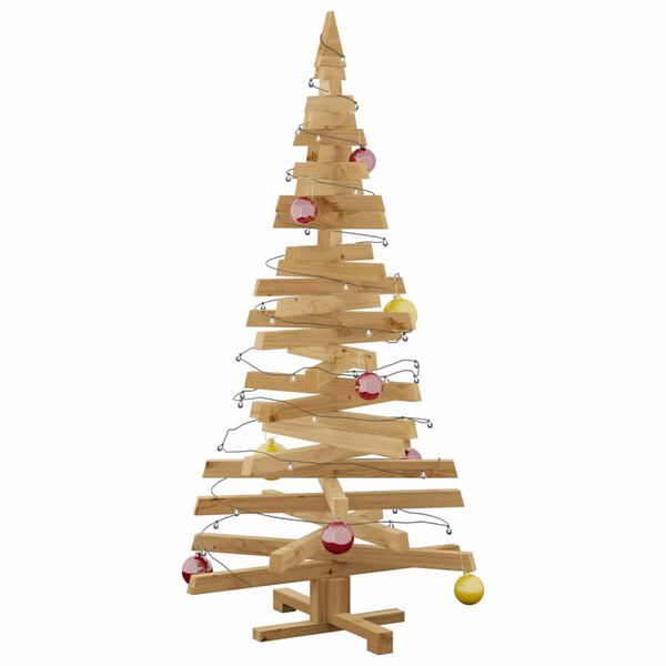 vidaXL Arbres de Noël avec support Marron 150 cm Bois massif en pin