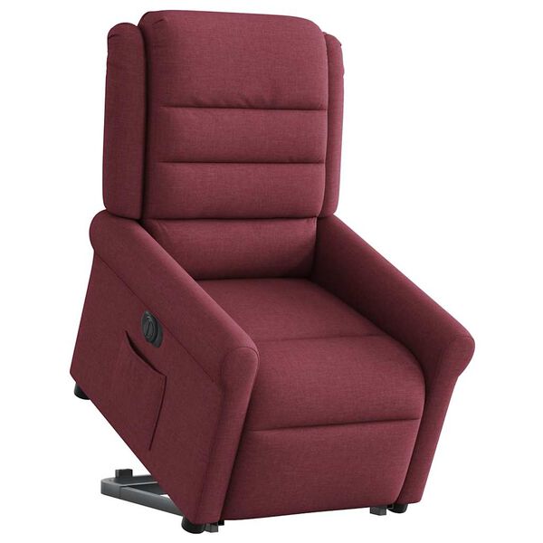 vidaXL Fauteuil inclinable &eacute;lectrique rouge bordeaux tissu
