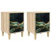 vidaXL Table de chevet WIJHE 2 pc Ch&ecirc;ne Sonoma 36 x 33 x 50 cm