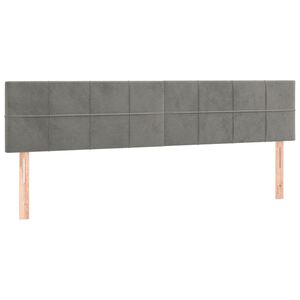 vidaXL T&ecirc;tes de lit 2 pcs Gris clair 80x5x78/88 cm Velours