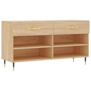 vidaXL Banc &agrave; chaussures ch&ecirc;ne sonoma 102x35x55 cm bois d'ing&eacute;nierie