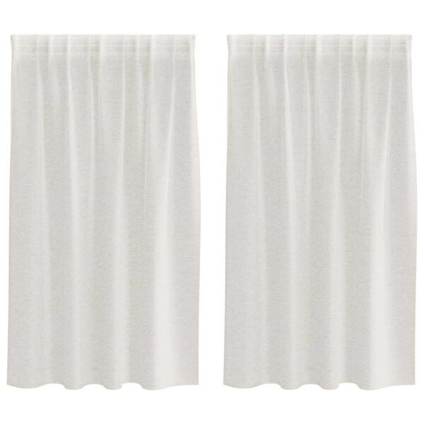 vidaXL Rideau en Voile 2 pcs Crème 140 x 140 cm Polyester