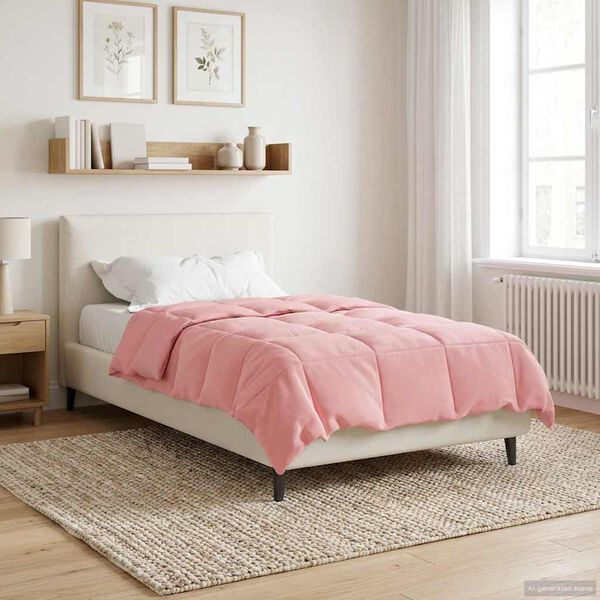 vidaXL Duvet d'hiver Matelass&eacute; Rose 135 x 220 cm Microfibre