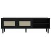 vidaXL Meuble TV SENJA aspect rotin noir 158x40x49cm bois massif pin