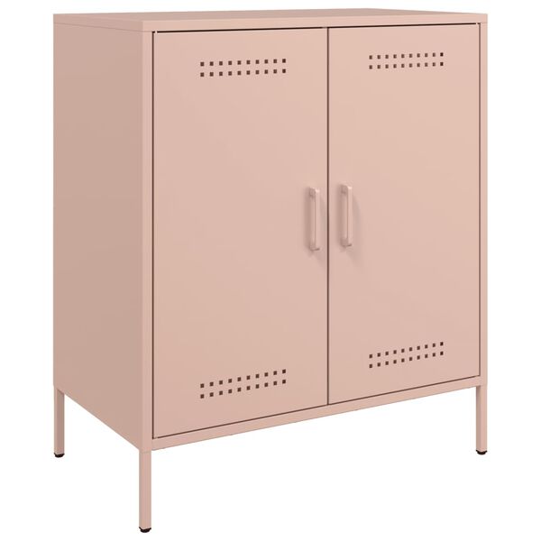 vidaXL Buffet rose 68x39x79 cm acier
