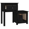 vidaXL Tables de chevet 2 pcs Noir 79,5x38x65,5 cm Bois de pin massif