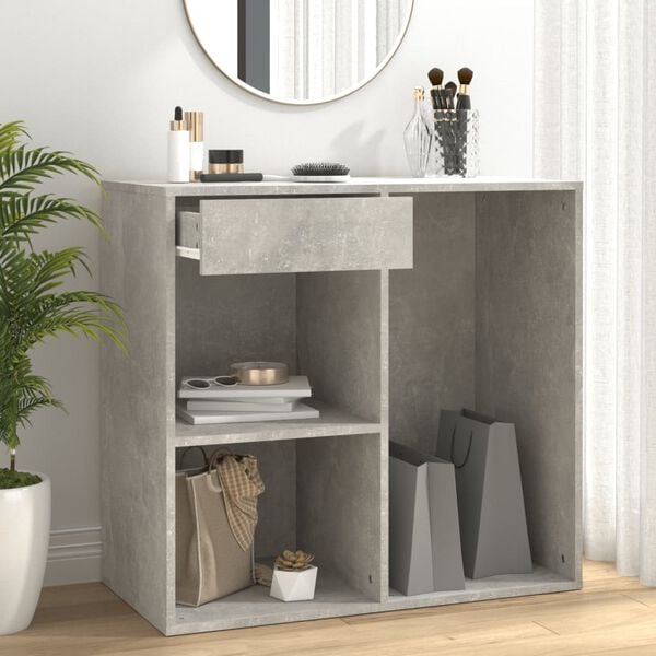 vidaXL Armoire à cosmétiques Gris béton 80x40x75 cm Bois d'ingénierie