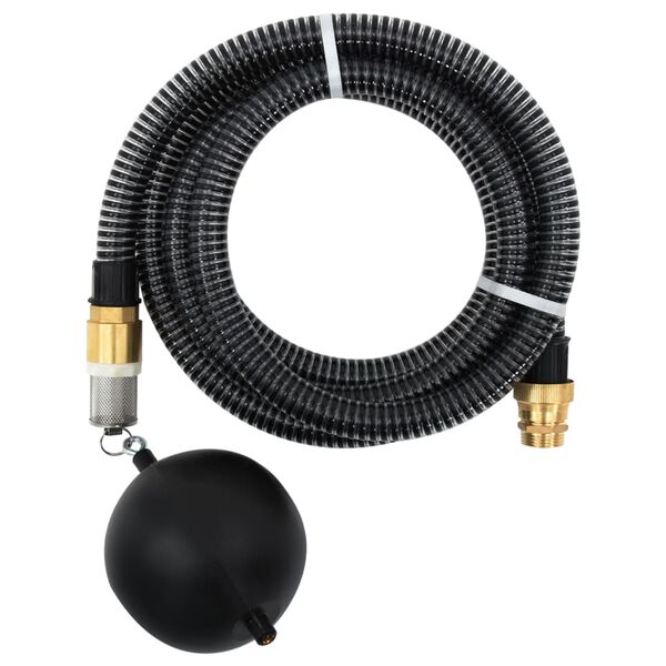 vidaXL Tuyau d'aspiration avec raccords en laiton noir 1,1" 10 m PVC