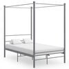 vidaXL Cadre de lit &agrave; baldaquin sans matelas gris m&eacute;tal 120x200 cm