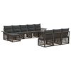 vidaXL Ensemble de canap&eacute; de jardin 10 pc 10 place Gris polyrotin