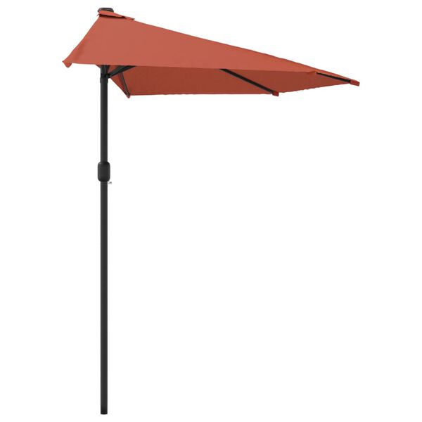 vidaXL Parasol de balcon et m&acirc;t en aluminium Terre cuite 300x155x223cm