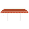 vidaXL Auvent manuel r&eacute;tractable avec poteaux 4x3,5 m Orange et marron