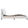 vidaXL Cadre de lit sans matelas Hvar blanc 140x190 cm similicuir