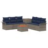 vidaXL Ensemble de Canap&eacute;s 8 pc Gris et bleu marine