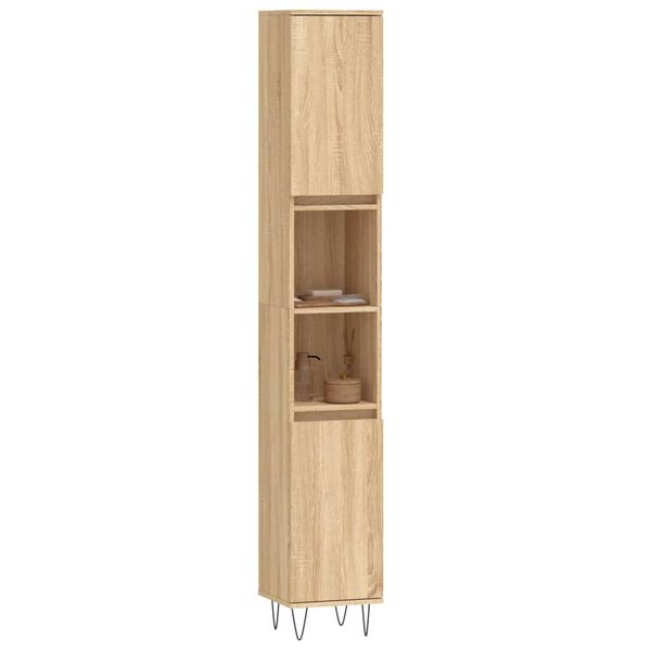 vidaXL Armoire salle de bain ch&ecirc;ne sonoma 30x30x190 cm