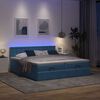 vidaXL Cadre de lit ottoman avec matelas bleu fonc&eacute; 200x200 cm velours