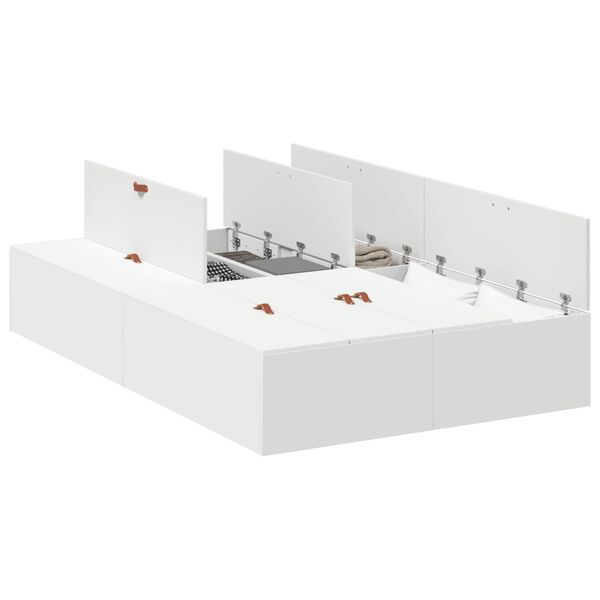 vidaXL Cadre de lit avec rangement avec stockage Blanc 120 x 200 cm
