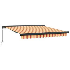 vidaXL Auvent r&eacute;tractable jaune et blanc 3x2,5 m tissu et aluminium