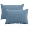 vidaXL Housse de coussin 2 pcs HEERLEN Bleu 30 x 50 cm velours c&ocirc;tel&eacute;