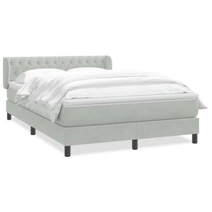 vidaXL Sommier &agrave; lattes de lit et matelas gris clair 160x210cm velours