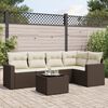 vidaXL Salon de jardin avec coussins 6 pcs marron r&eacute;sine tress&eacute;e