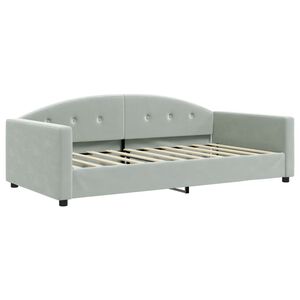 vidaXL Lit de jour gris clair 100x190 cm velours