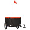 vidaXL Remorque de v&eacute;lo noir et orange 45 kg fer