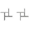 vidaXL &Eacute;tag&egrave;res murales 2 pcs gris b&eacute;ton 38x12x38 cm bois d'ing&eacute;nierie