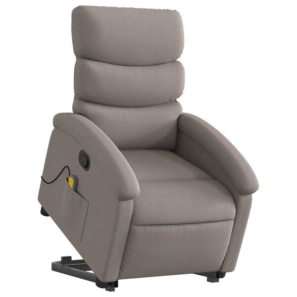 vidaXL Fauteuil inclinable de massage Taupe Tissu