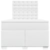vidaXL Sommier &agrave; lattes de lit avec matelas Blanc 120x200cm Similicuir