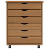 vidaXL Armoire roulante avec tiroirs MOSS bois de pin marron miel