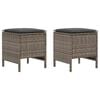 vidaXL Pouf de Jardin 2 Pi&egrave;ce Gris et Gris fonc&eacute; 38 x 38 x 45 cm