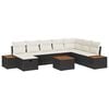 vidaXL Ensemble de canap&eacute; de jardin 9 pc Noir polyrotin