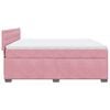 vidaXL Sommier &agrave; lattes de lit avec matelas Rose 200x200 cm Velours
