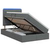 vidaXL Lit de rangement LED avec matelas Gris fonc&eacute; 120 x 200 cm Tissu