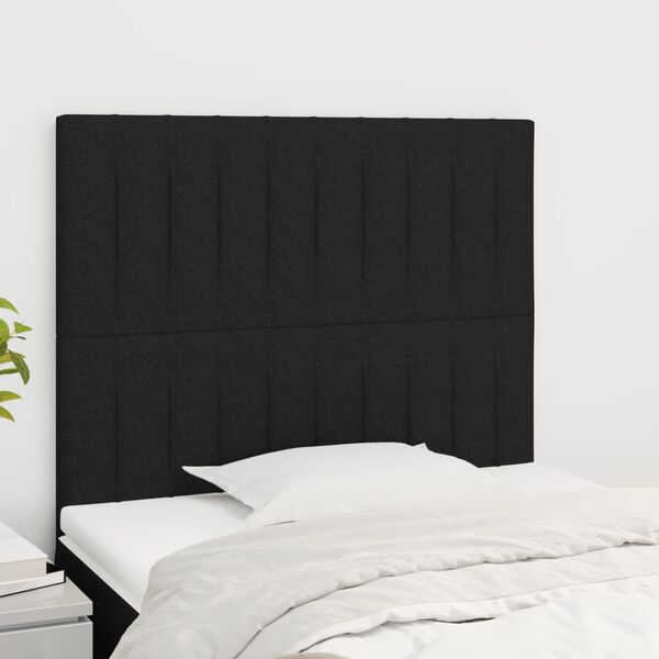 vidaXL T&ecirc;te de lit Noir 100x5x118/128 cm Tissu