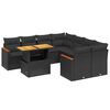vidaXL Salon de jardin 9 pcs avec coussins noir r&eacute;sine tress&eacute;e