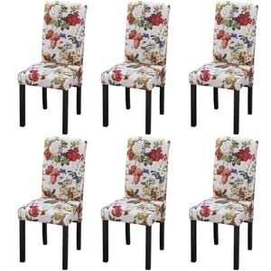 vidaXL Chaises &agrave; manger lot de 6 multicolore tissu