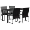 vidaXL Ensemble de salle &agrave; manger pour jardin 5 pc Noir et anthracite