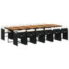 vidaXL Ensemble &agrave; manger de jardin 13 pcs coussins noir r&eacute;sine tress&eacute;e