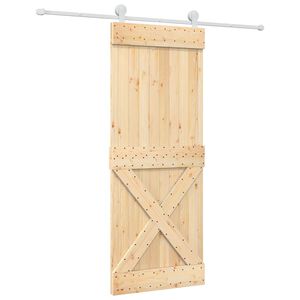 vidaXL Porte coulissante 80 x 210 cm Bois de pin massif (non trait&eacute;)