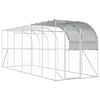 vidaXL Poulailler contre le mur Argent&eacute; 600 x 200 x 215 cm