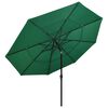 vidaXL Parasol de jardin &agrave; 3 niveaux avec m&acirc;t en aluminium vert 3,5 m