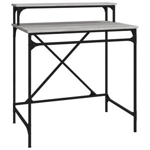 vidaXL Bureau sonoma gris 80x50x90 cm bois d'ing&eacute;nierie et fer