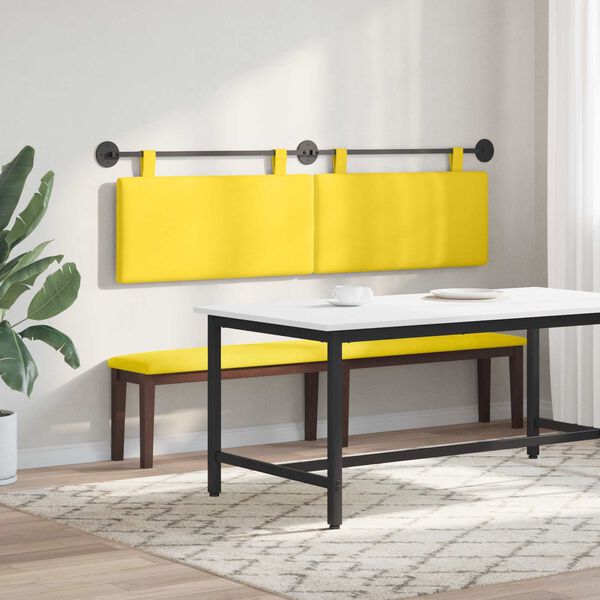 vidaXL T&ecirc;te de lit suspendue Montage mural Jaune clair 170 x 55 x 5 cm